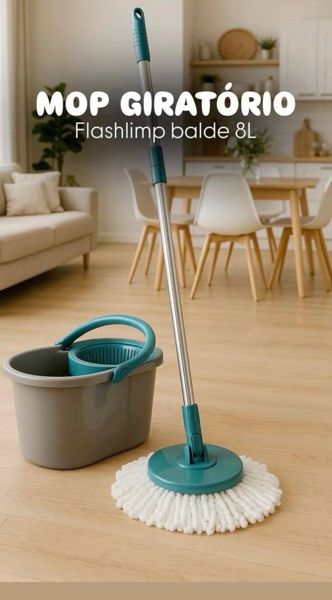 🧹💧 Trapeador Giratorio con Balde Escurridor
