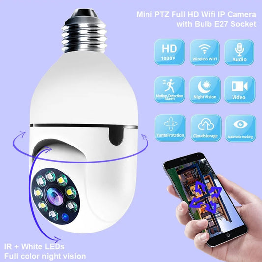 💡📹 Cámara Bombillo 360° – Seguridad Discreta y Efectiva 📹💡Envío Gratis🚚